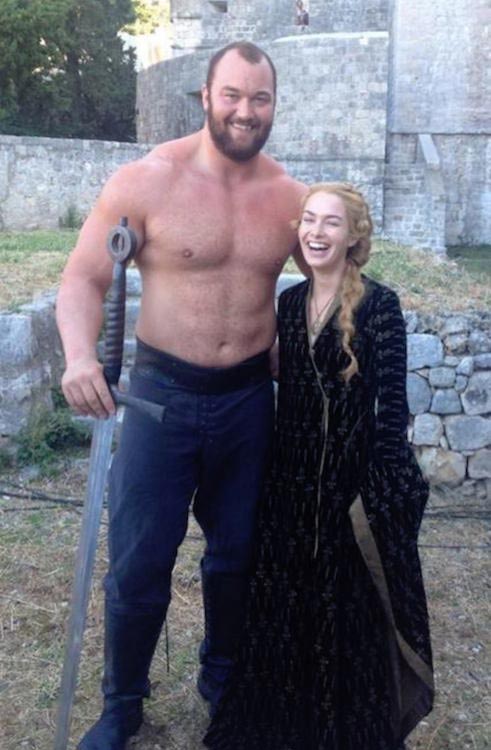 Hafthor Julius Bjornsson with Game of Thrones co-star