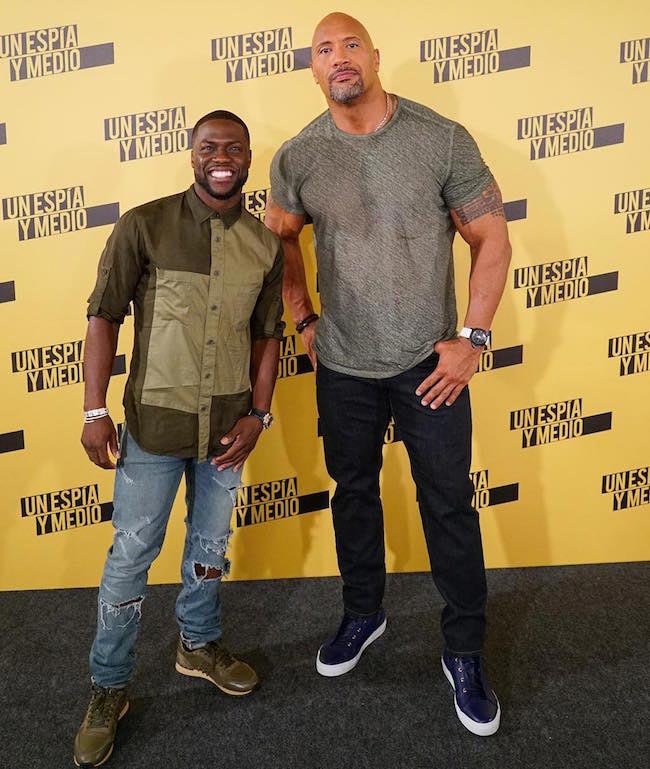 Kevin Hart with Dwayne Johnson.
