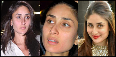 Kareena Kapoor before and after makeup