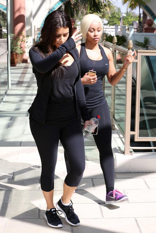 Blac Chyna post workout with Kim Kardashian