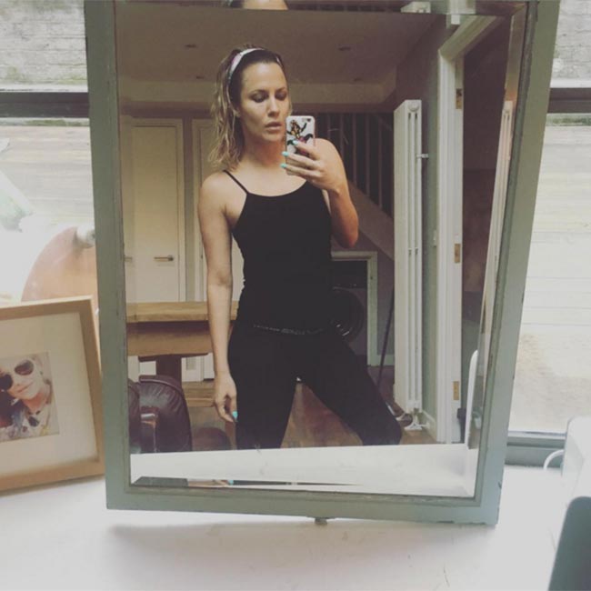 Caroline Flack workout selfie