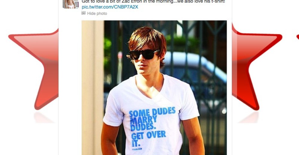 Zac Efron gay marriage t shirt